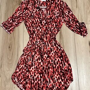 NY&Co animal print shirt dress